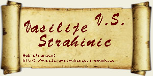 Vasilije Strahinić vizit kartica